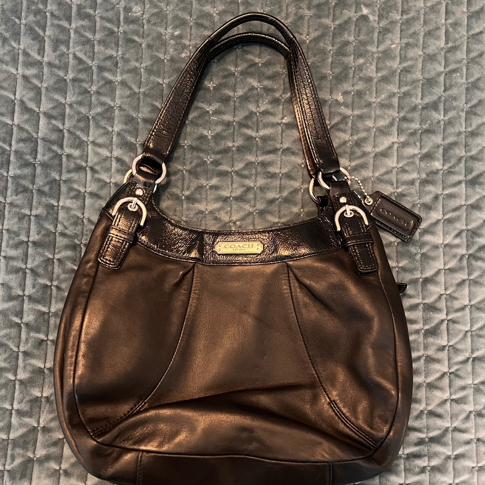 Vintage Coach Soho Black Leather Shoulder Bag